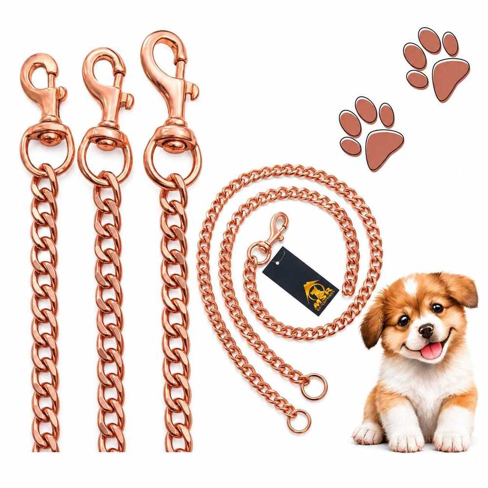 Dog Chain & Brass Hook Rose Gold