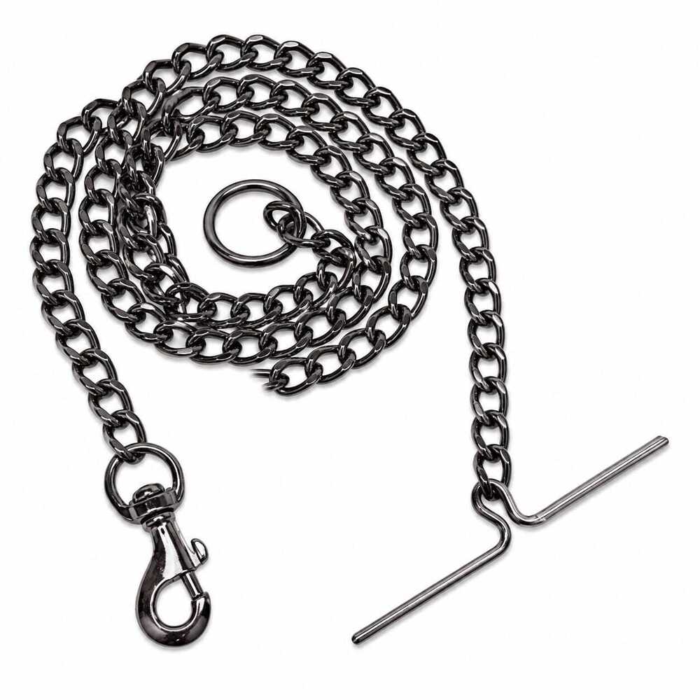Dog Chain Black Polish Grinded Twisted Iron