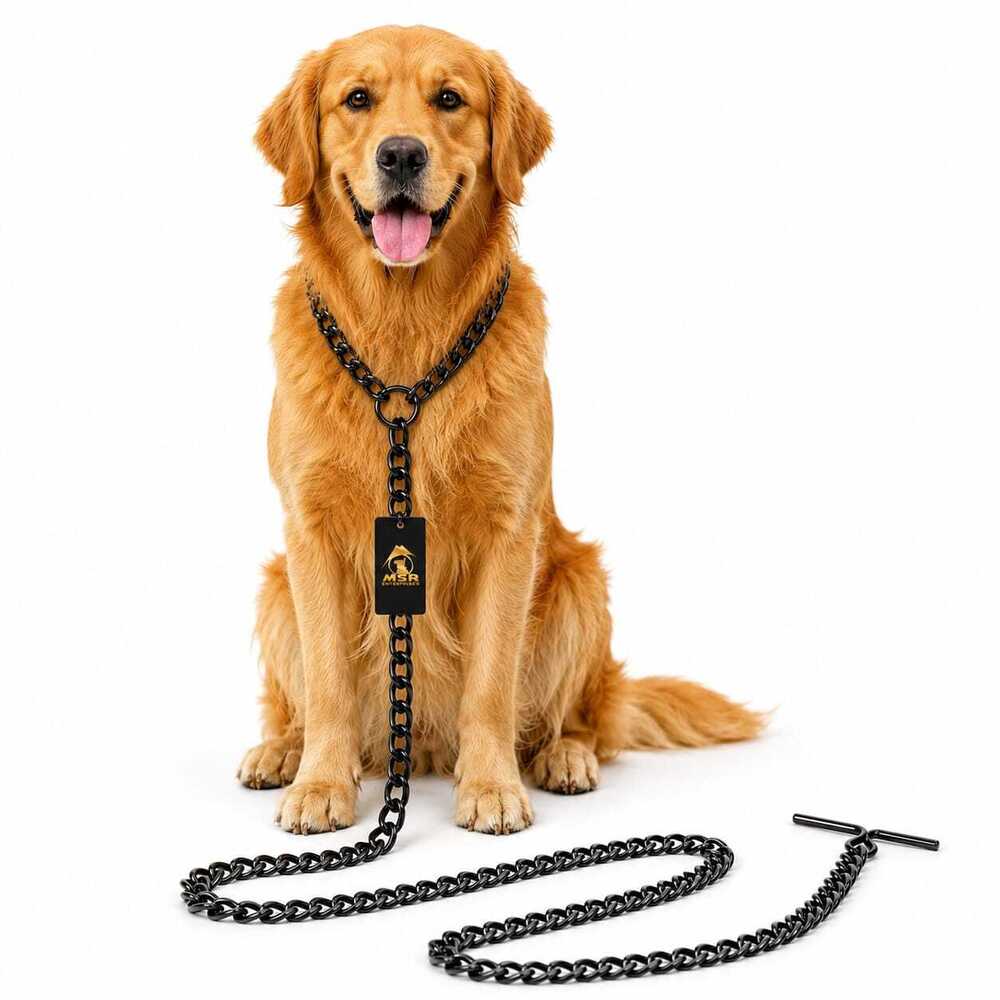 Dog Chain Black Polish Grinded Twisted Iron