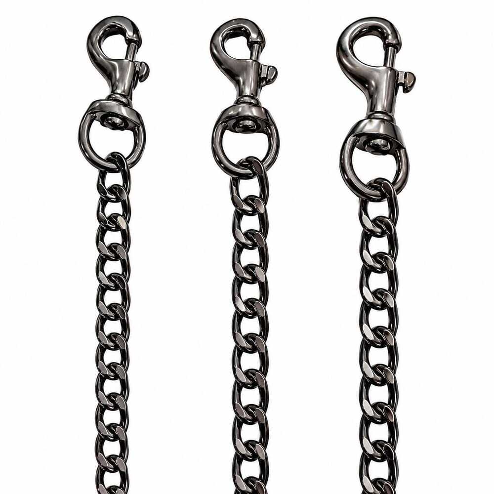 Dog Chain Black Polish Grinded Twisted Iron