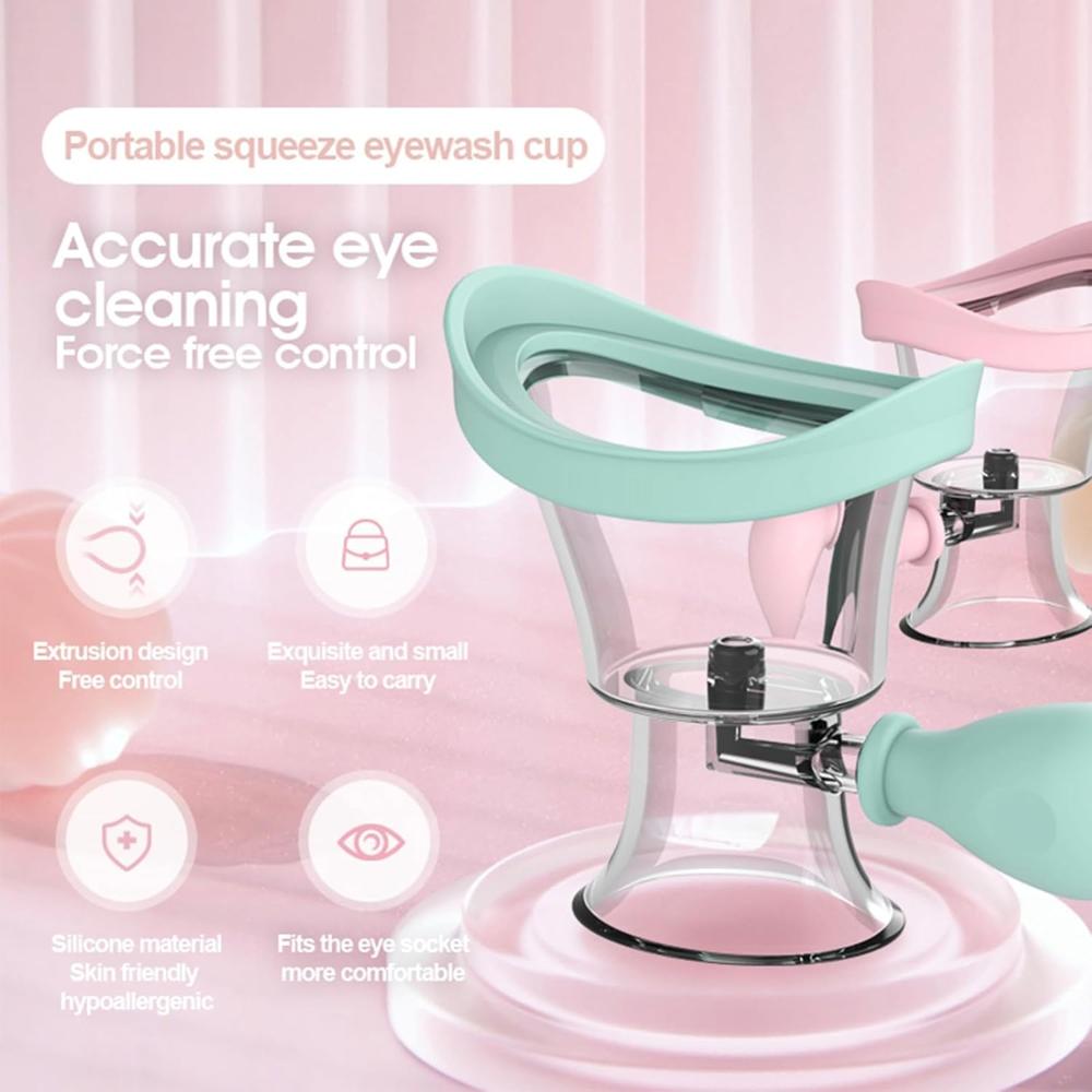 Portable Silicone Manual Air Pressure Eye Wash Cup
