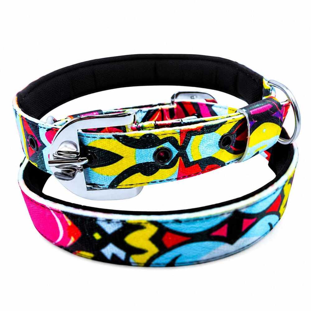 Dog Collar Printed Padded