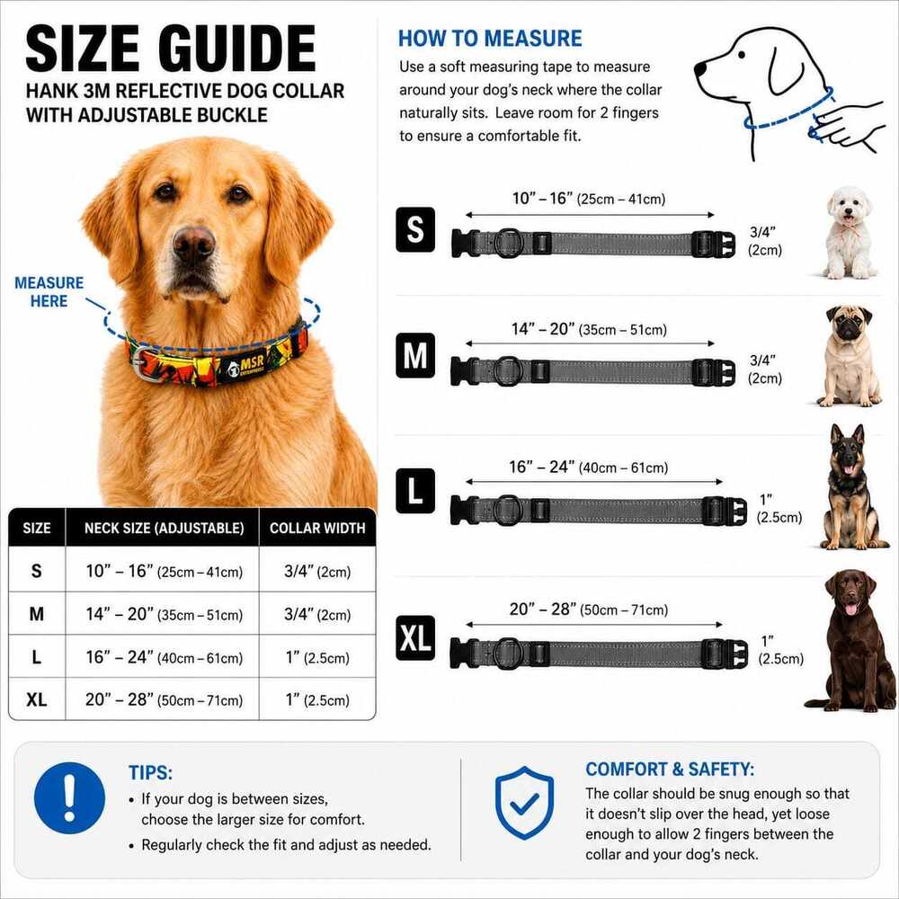 Dog Collar Printed Padded
