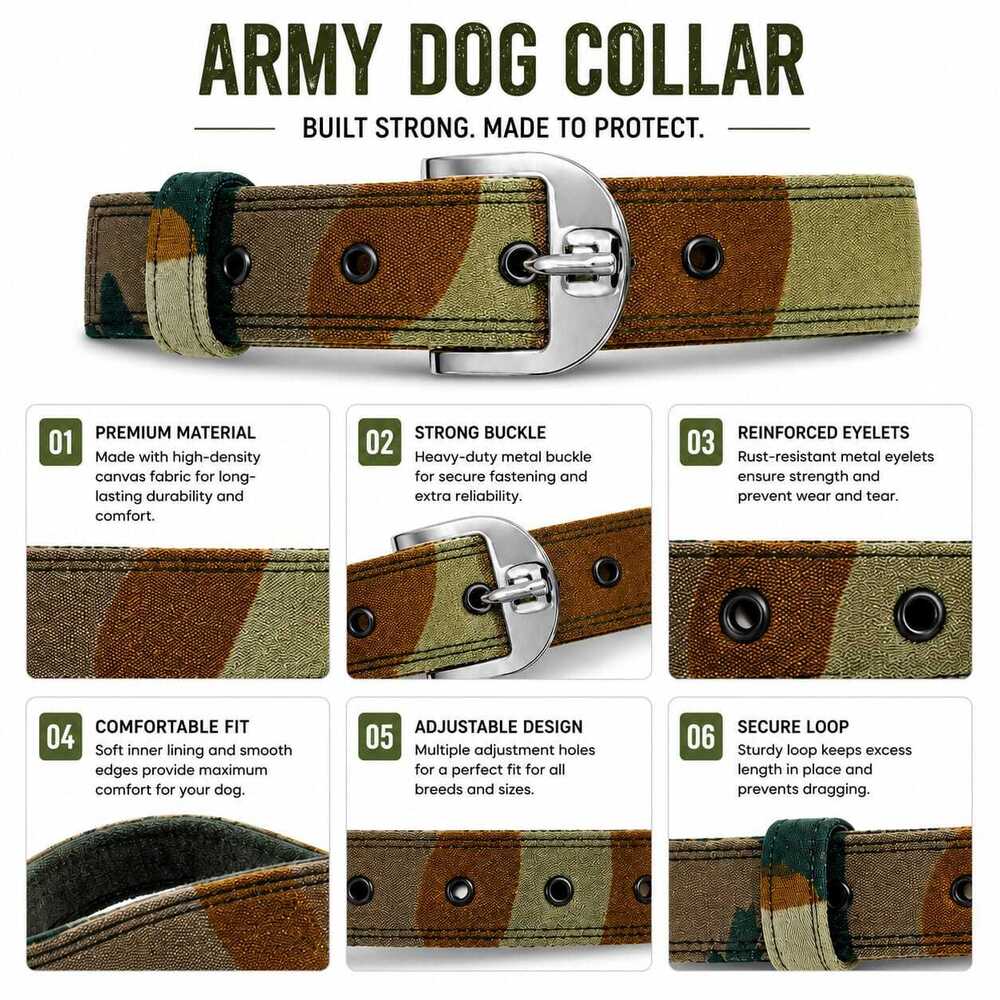 Dog Collar Army Pattern