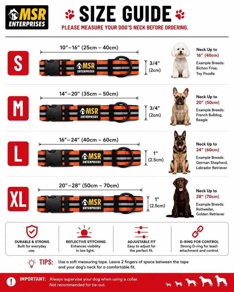 Dog Collar Adjustable Reflective