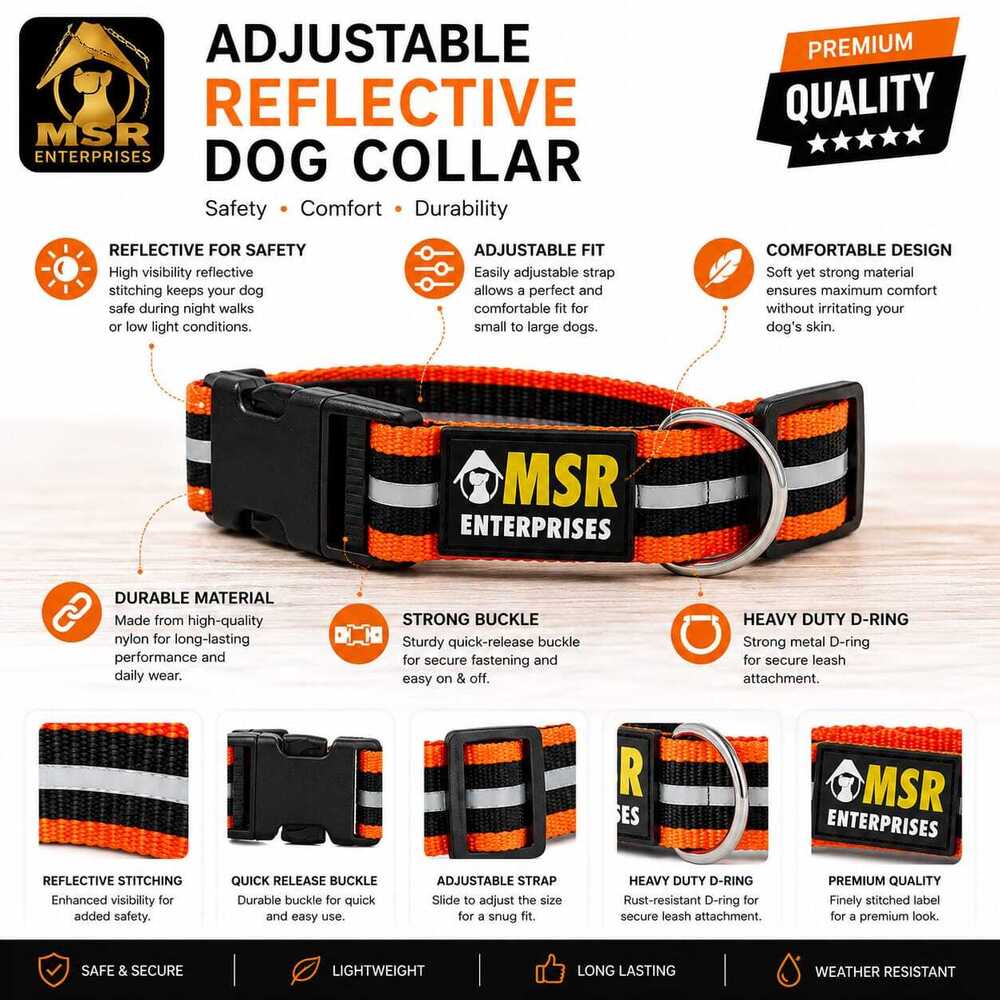 Dog Collar Adjustable Reflective