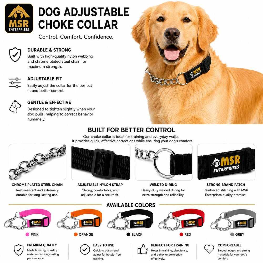 Dog  Collar Choke Adjustable