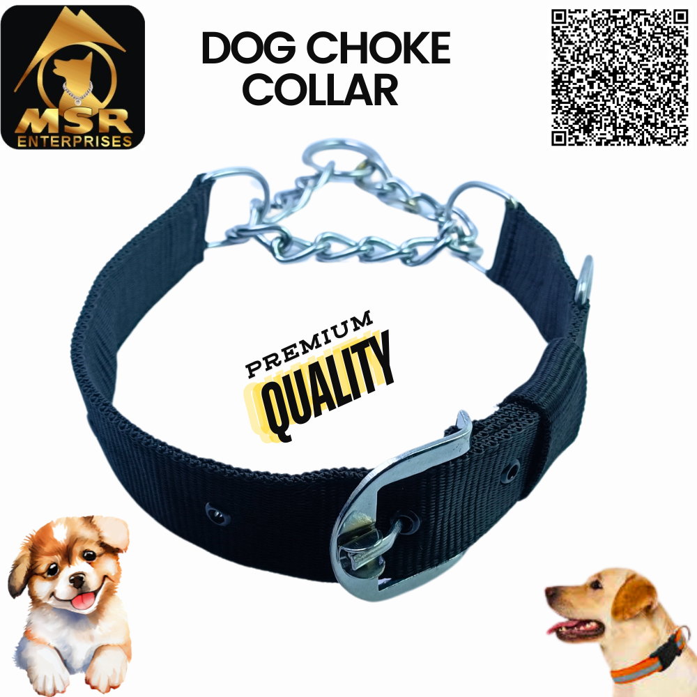 Dog Choke Collar With Buckle Pp / Nylon - 1.5 Inch Size, Striking Red And Silver Color, Durable And Versatile For Training And Control