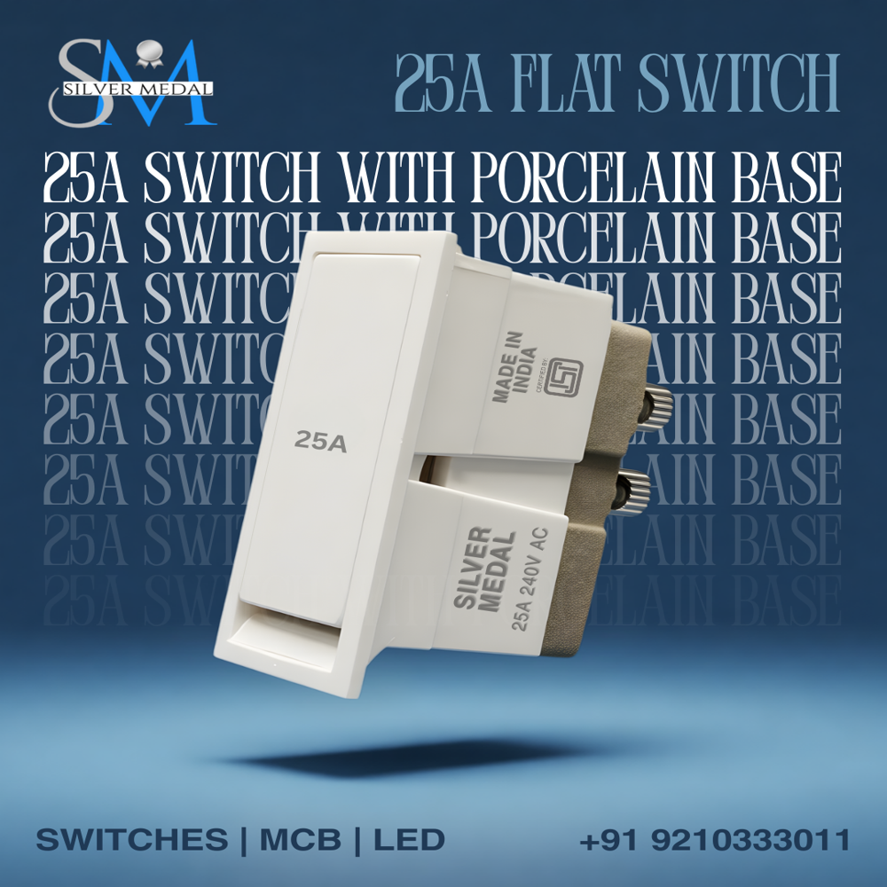 25 AMP ONE WAY MODULAR SWITCH WITH PORCELAIN BASE