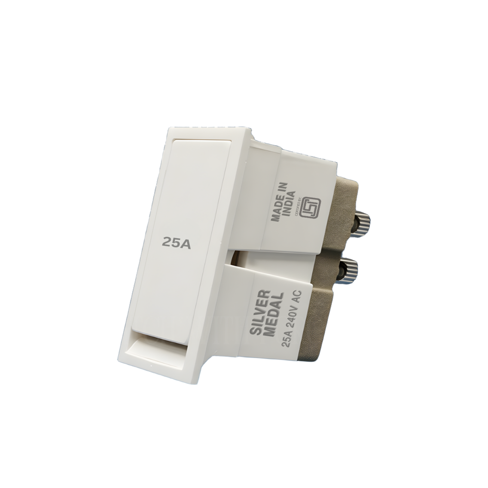 25 Amp One Way Modular Switch With Porcelain Base - Material: Polycarbonate
