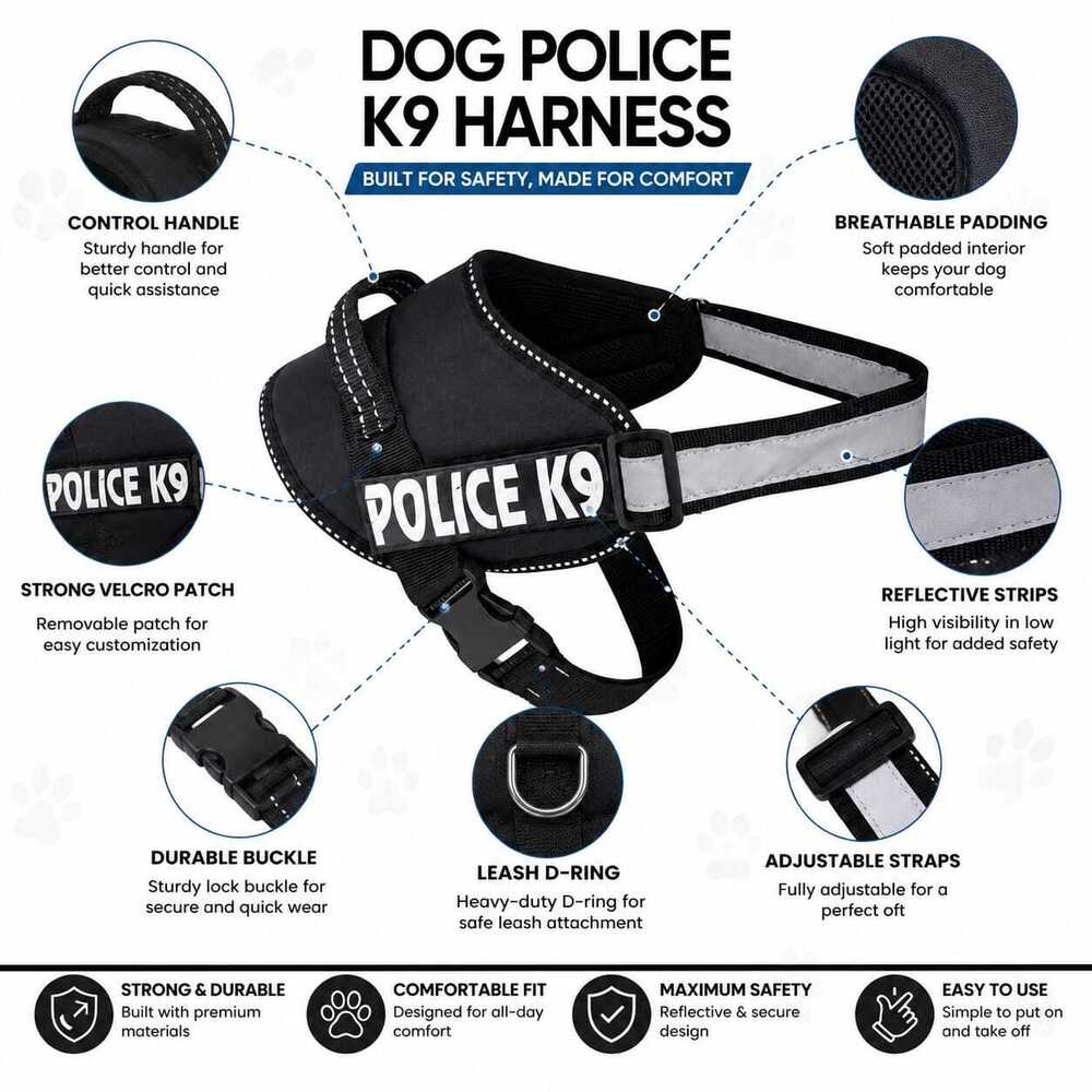 Dog Harness Police K9