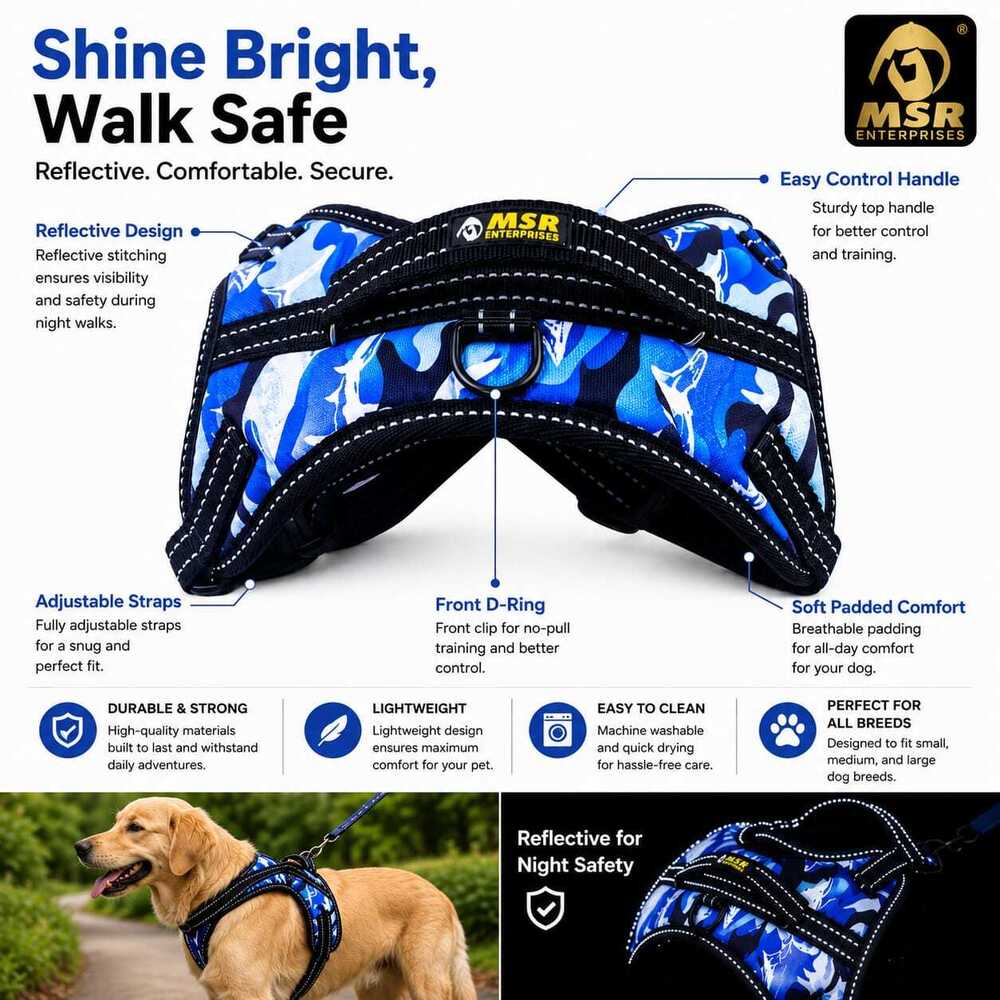 Dog Harness Star Reflective
