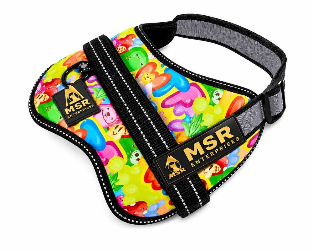 DOG HARNESS REFLECTIVE PRINTED