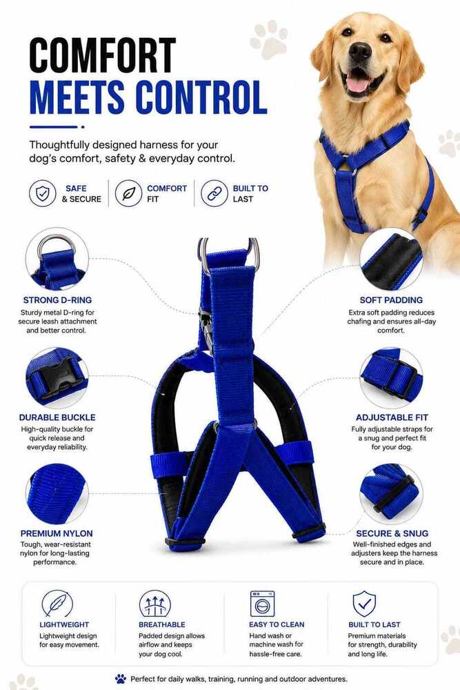 Dog Harness Padded Body Belt