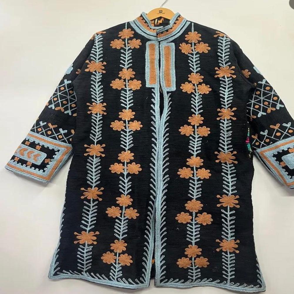 Velvet Suzani Embroidered Kimono - Age Group: 15-70