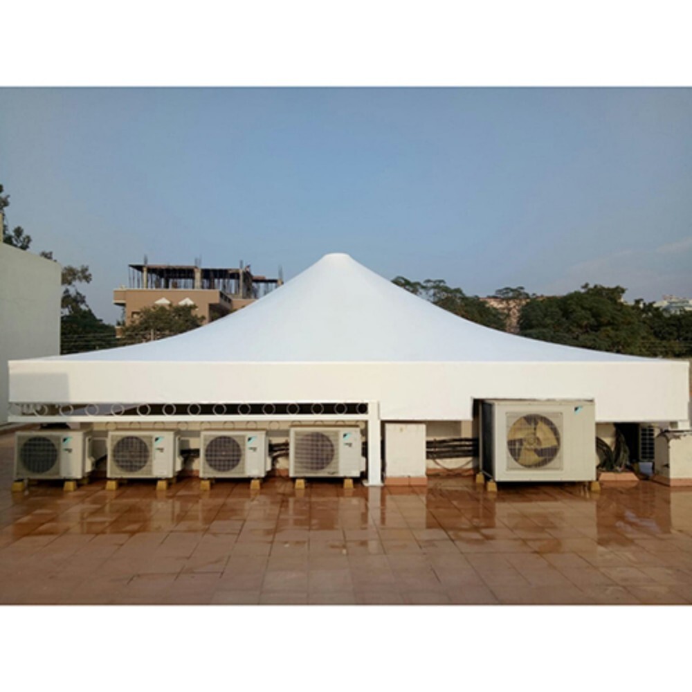Tensile Roofing Structure - High-quality Tensile Fabric, Custom Dimensions Available, Classic White Finish | Versatile For Villas, Warehouses, Hotels, And More