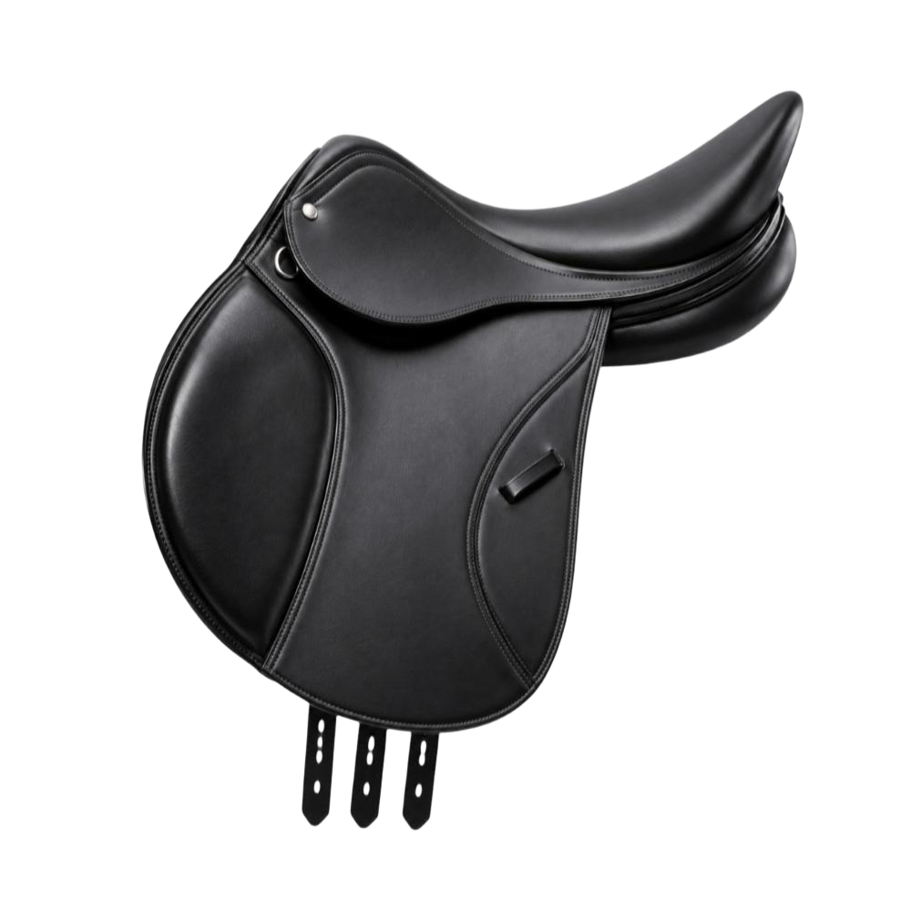 Jumping Leather Saddle - Color: Black