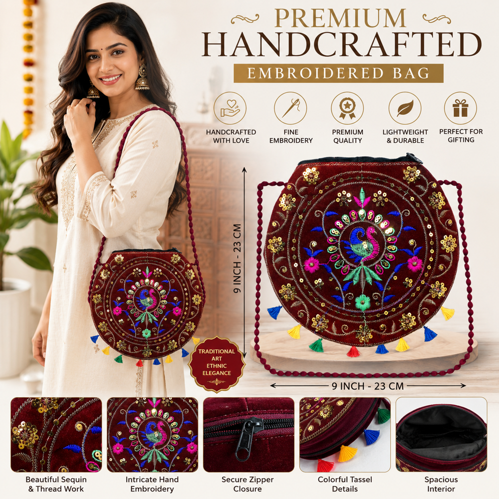 Embroidered Festival Sling Bag for Women