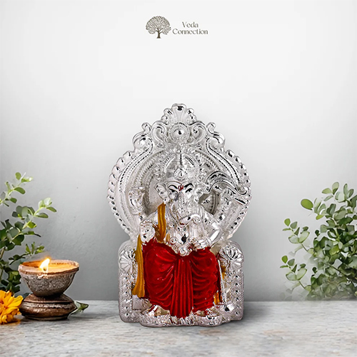999 Silver Plated Ganesh Ji Lalbaugcha Raja Idol  3 Inch