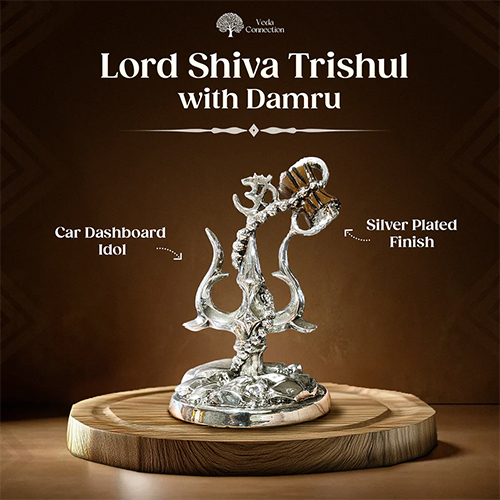 Lord Shiva Trishul with Damru  Divine Car Dashboard Idol