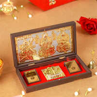 Ganesh Lakshmi Saraswati Pocket Temple 24 Karat Gold Coated