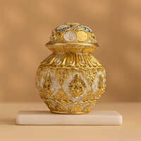 Ashtalakshmi Coin Kalash a   Gold & Silver Plated 5 Inch  Divine Symbol of Prosperity & Wealth