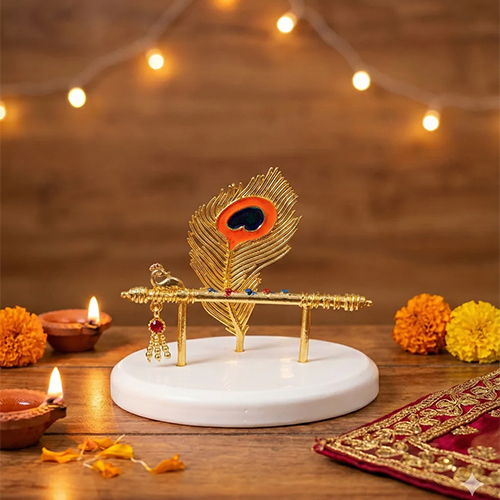 Krishna Murali Mor Pankh Idol Gold Plated