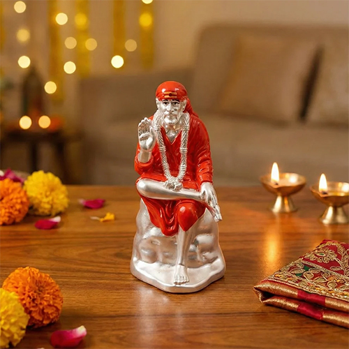 Sai Baba Idol 4 inches - Silver Plated