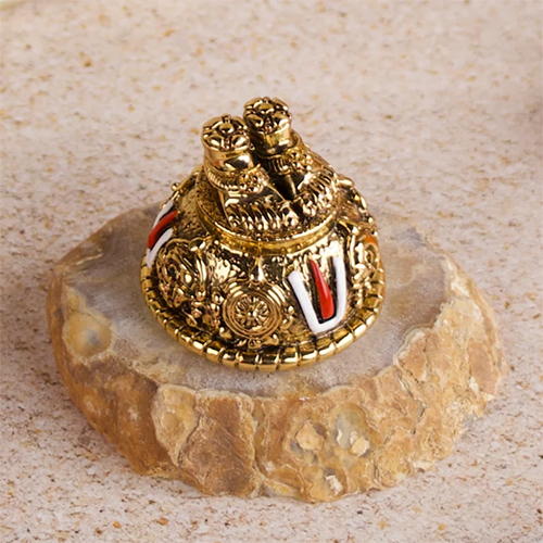 Gold Plated Balaji Charan Divine 2-Inch Car Dashboard Idol