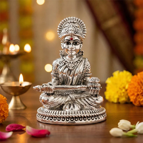 Annapurna Devi Idol 3.5 Inch  Premium Silver Plated