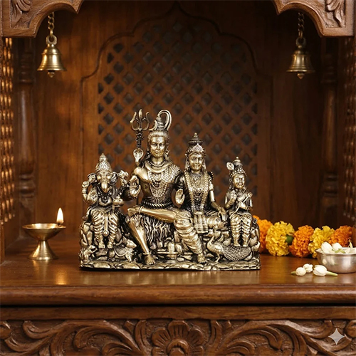 Pure Brass Shiv Parivar Idol