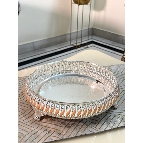 Noor Silver Enamel Tray for Bulk Orders Premium Corporate, Wedding & Festive Gifting