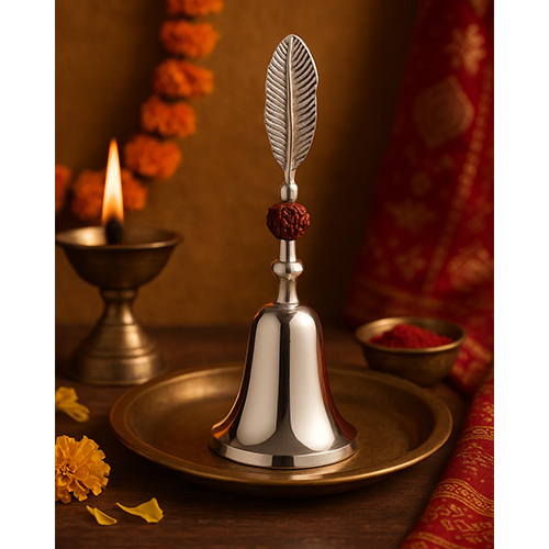 Brass Rudraksh Bell with Silver Plating