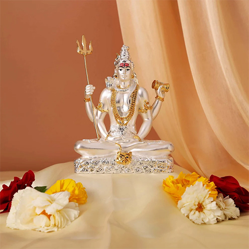 God Shiva Statue Murti - 999 silver Plated for Spiritual Blessings