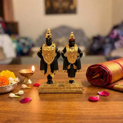 Vitthal Rukmini Idol 3 Inch  Premium Gold Plated
