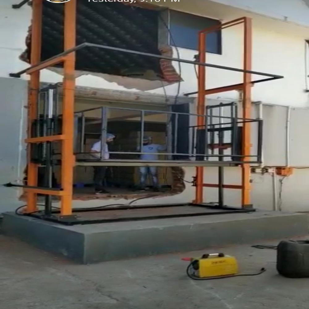 Double Mast Hydraulic Goods Lift