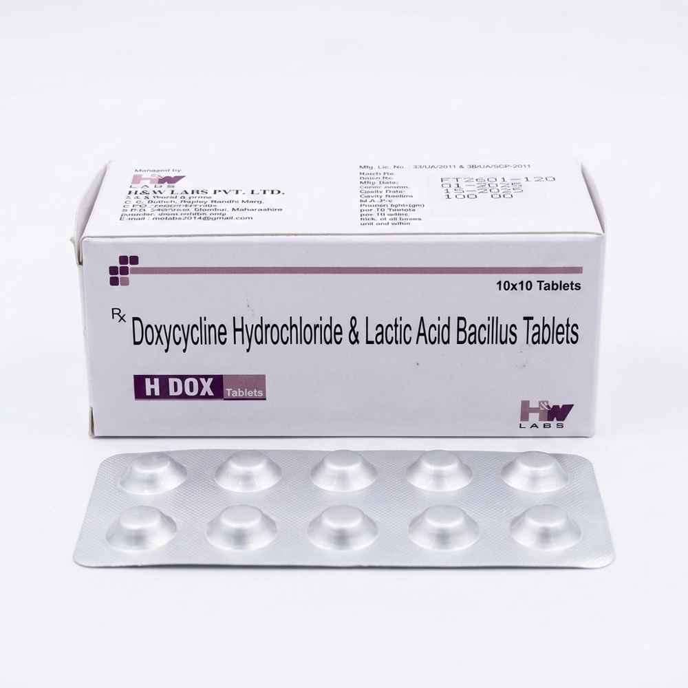 H DOX Doxycycline Hydrochloride & Lactic Acid Bacillus Tablets 