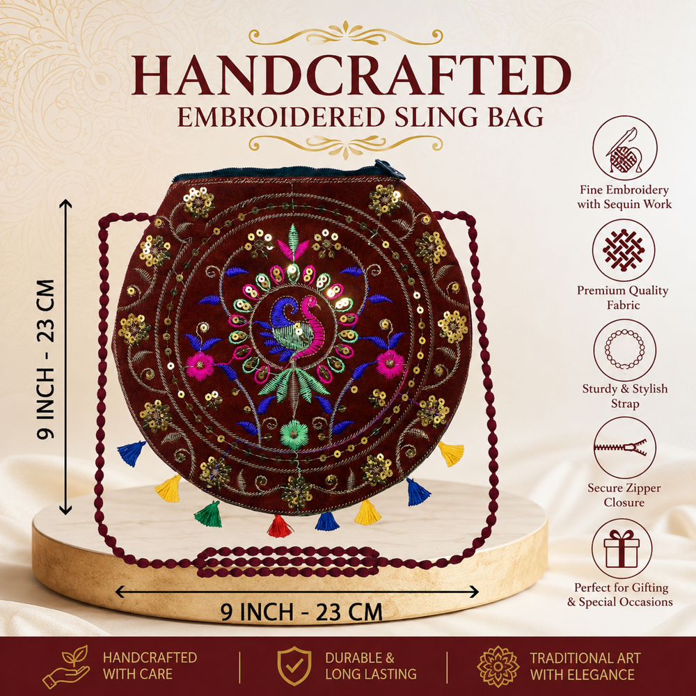 Colorful Peacock Sling Purse for Women