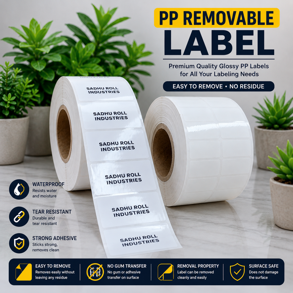 Removable Pp Labels Roll (Material, Pp Label)