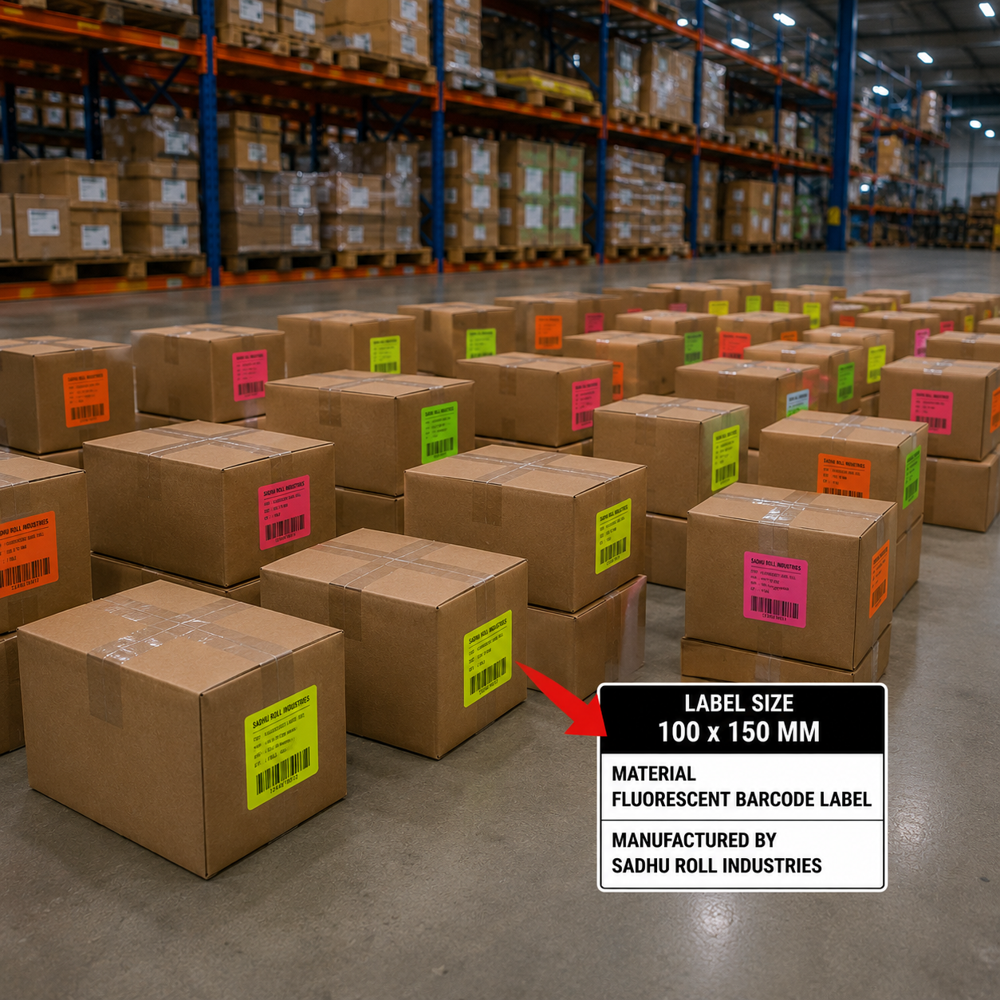 Fluorescent Barcode Label Roll