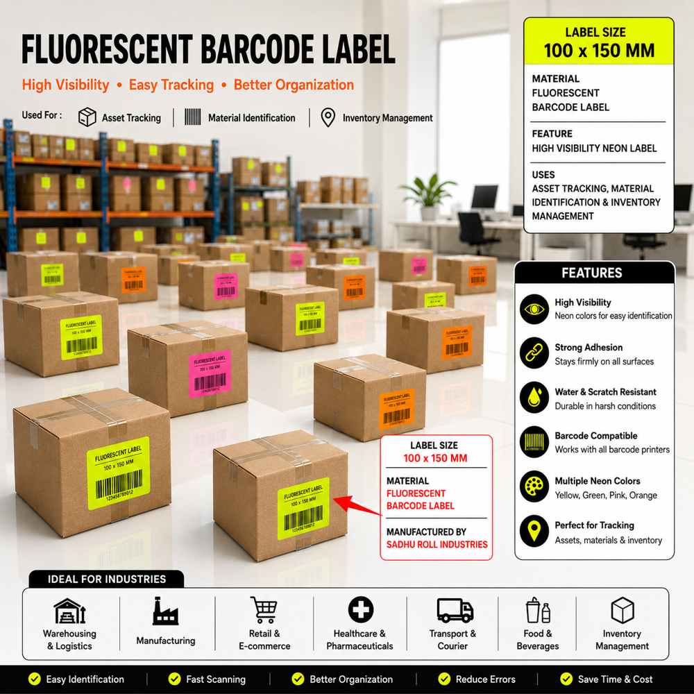 Fluorescent Barcode Label Roll