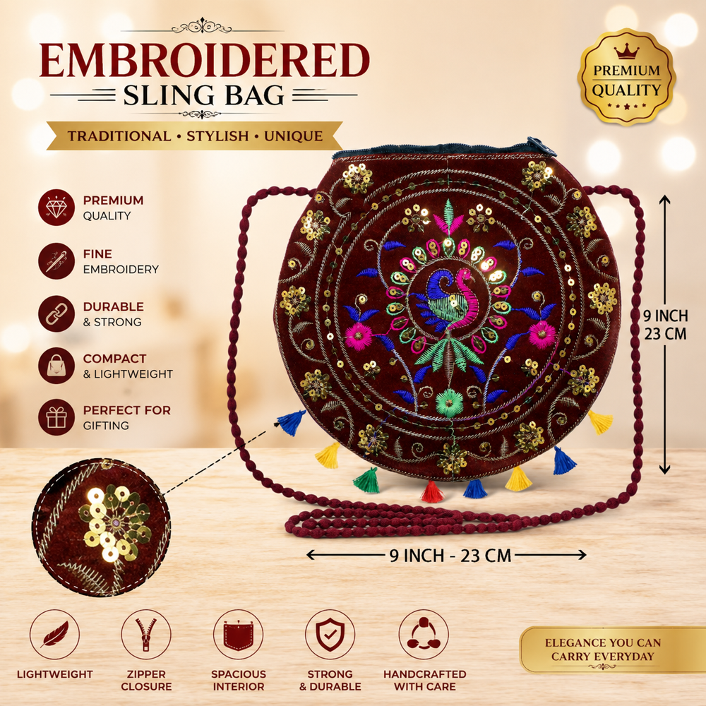 Ethnic Handcrafted Sling Purse for Girls