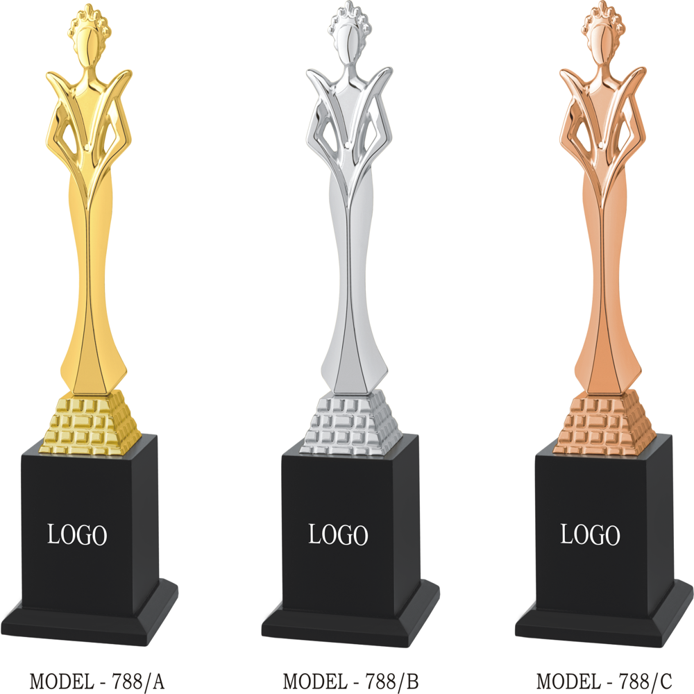 metal trophy women trophy