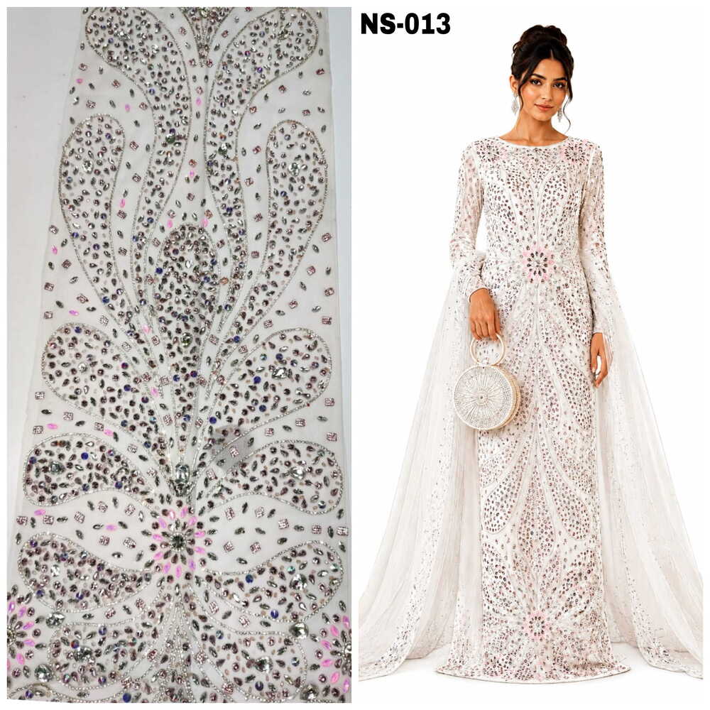 Pearl Pink Crystalwork Fabric