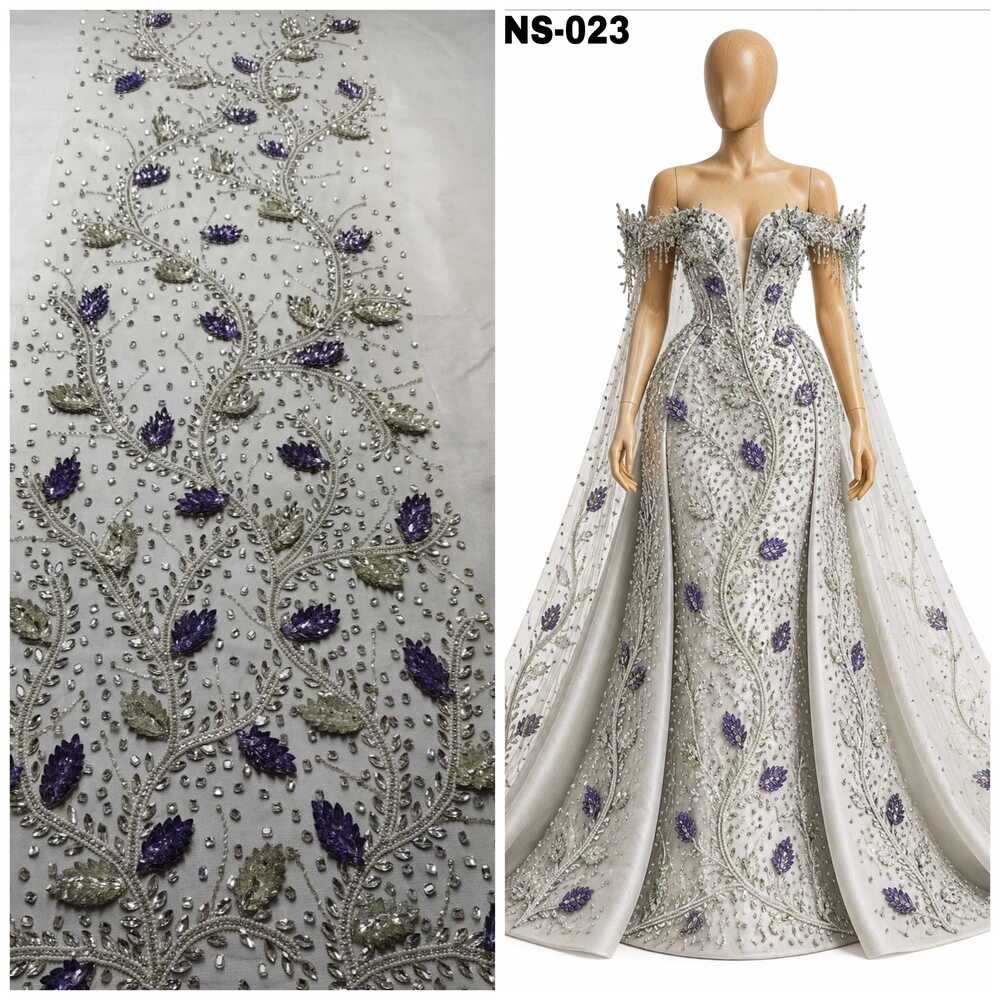 Purple Lotus Stonework Fabric