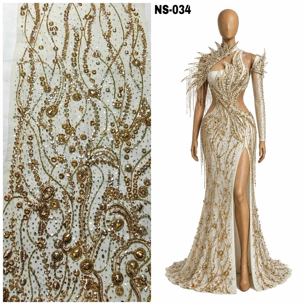 Fancy Gold Embroidery Fabric