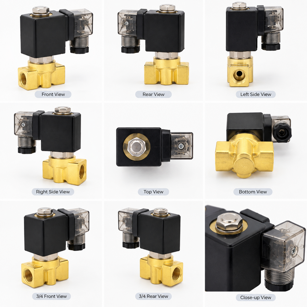 14 Inch Direct Acting Steam Solenoid Valve - Color: Black & Brass