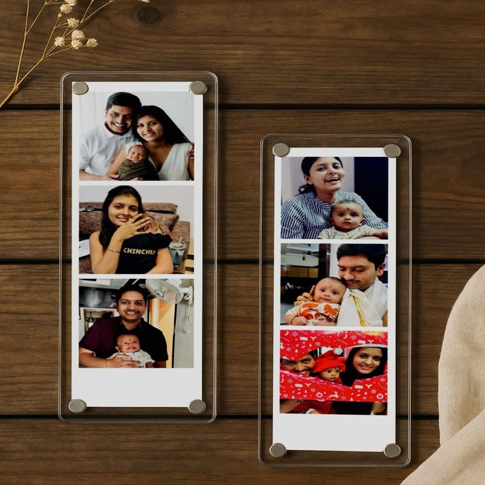 Transparent Acrylic Frame Holder Standing Magnetic Clear Photo Frames Block