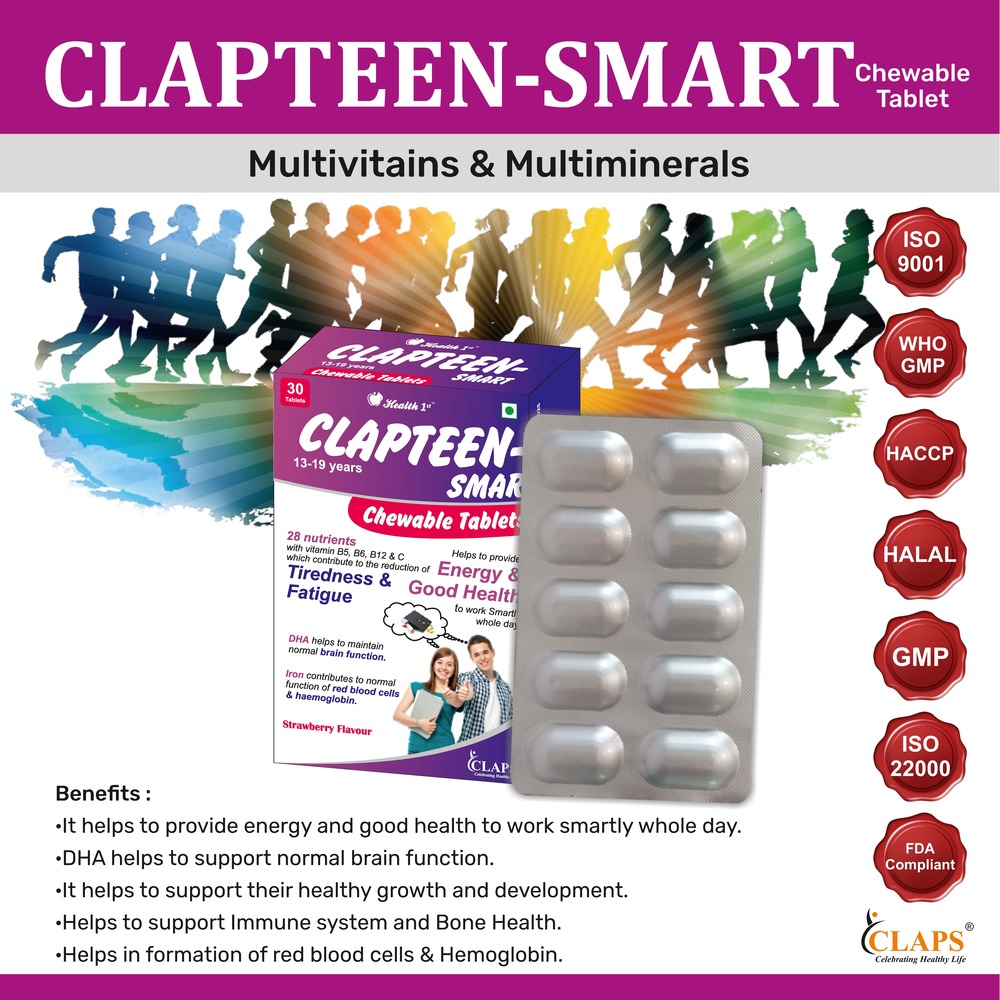 CLAPTEEN SMART CHEWABLE TAB POSTCARD