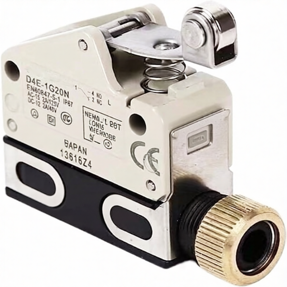 Omron D4E-1G20N Limit Switch - Application: Industrial Machinery / Automation / Position Detection